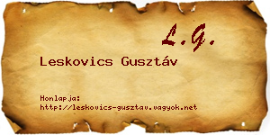 Leskovics Gusztáv névjegykártya