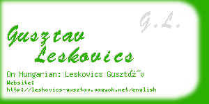 gusztav leskovics business card